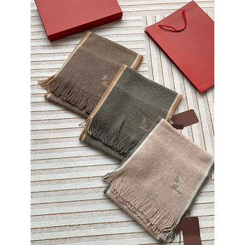 Плетен вълнен шал с ресни - над 96% вълна, Warp тъкане, дълъг, универсален висок клас зимен стил, Зима 2024