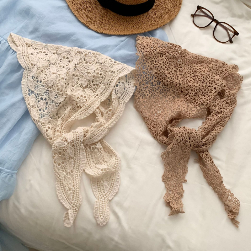 Trokutasti šal od poliestera, warp-knitted, za jesen, unisex minimalistički nišni stil.