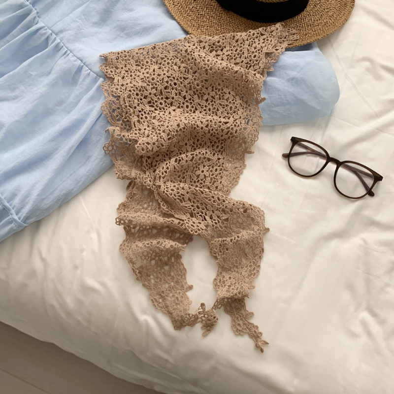 Trokutasti šal od poliestera, warp-knitted, za jesen, unisex minimalistički nišni stil.
