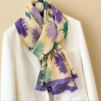 Șal de damă din bumbac și in, lung, primăvara 2025, încălzește (țesătură plată; material: bumbac și in; primăvara 2025; încălzește)