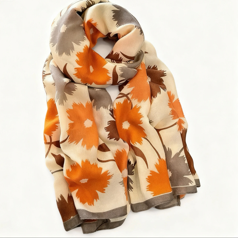 Șal de damă din bumbac și in, lung, primăvara 2025, încălzește (țesătură plată; material: bumbac și in; primăvara 2025; încălzește)