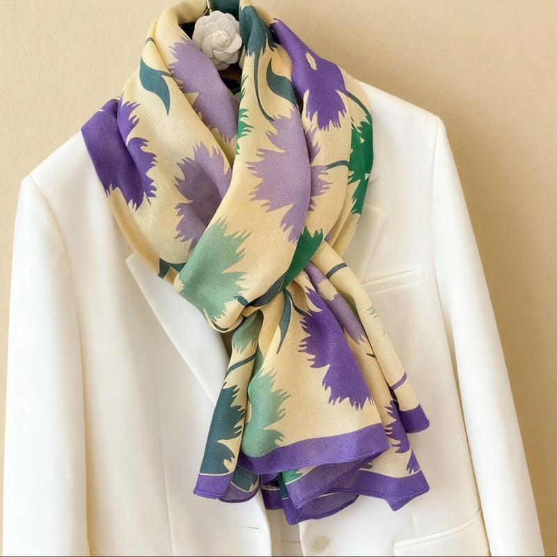 Șal de damă din bumbac și in, lung, primăvara 2025, încălzește (țesătură plată; material: bumbac și in; primăvara 2025; încălzește)