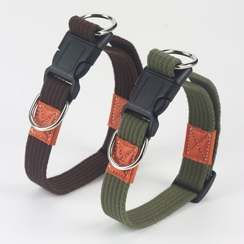 Állítható vászon kutyakör pamut-elasztán anyagból, vastagított kialakítás