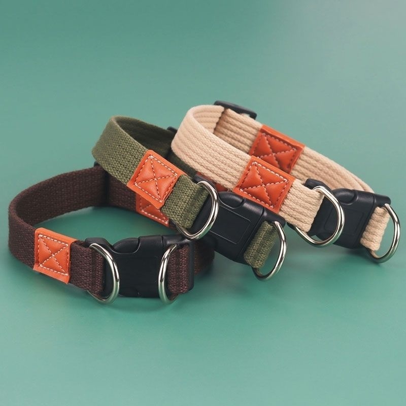 Állítható vászon kutyakör pamut-elasztán anyagból, vastagított kialakítás