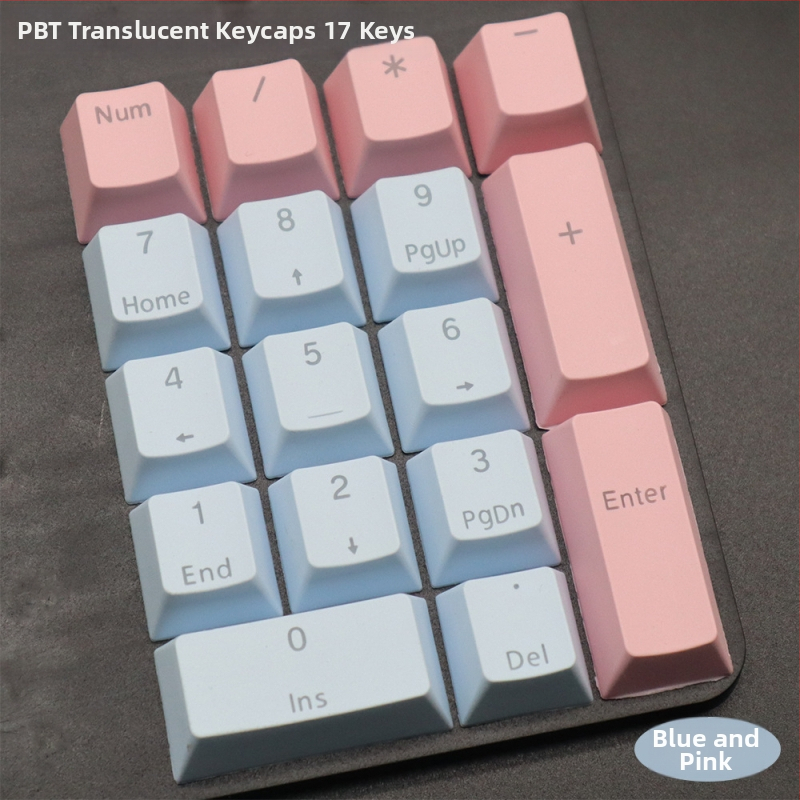 PBT mechanické krytky klávesov, 42 kláves, priehľadné podsvietenie, vygravírované F-kľúče a oblasť čísiel a šípok