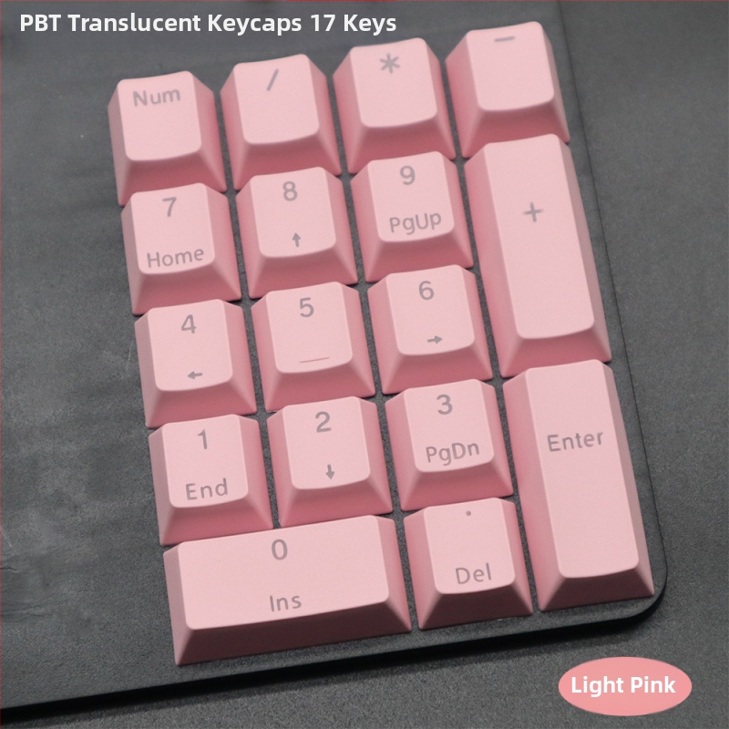 PBT mechanické krytky klávesov, 42 kláves, priehľadné podsvietenie, vygravírované F-kľúče a oblasť čísiel a šípok