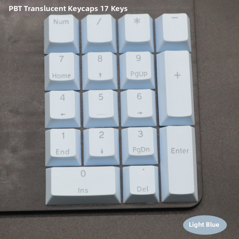 PBT mechanické krytky klávesov, 42 kláves, priehľadné podsvietenie, vygravírované F-kľúče a oblasť čísiel a šípok