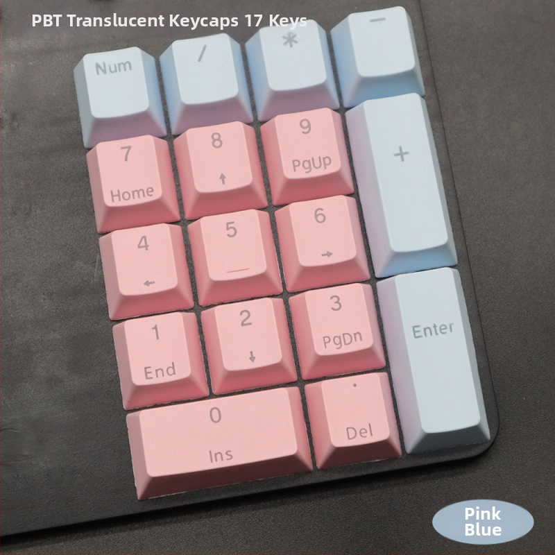 PBT mechanické krytky klávesov, 42 kláves, priehľadné podsvietenie, vygravírované F-kľúče a oblasť čísiel a šípok