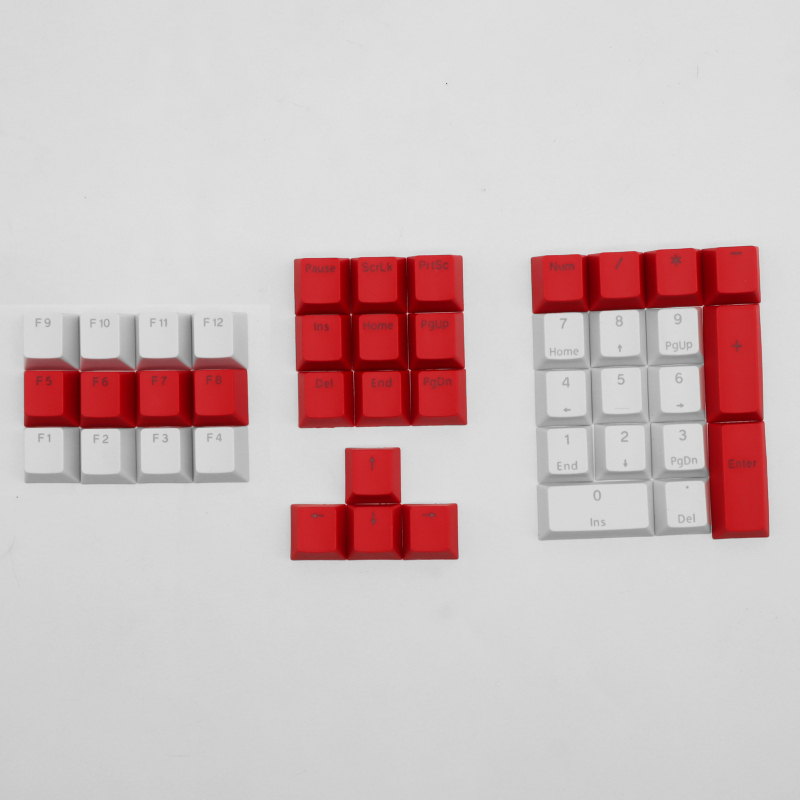 PBT mechanická sada keycaps pre klávesnicu, 42 kláves, priehľadné legendy pre osvetlenie, vyryté na hornej strane, určené pre F klávesy a numericko-smerový blok