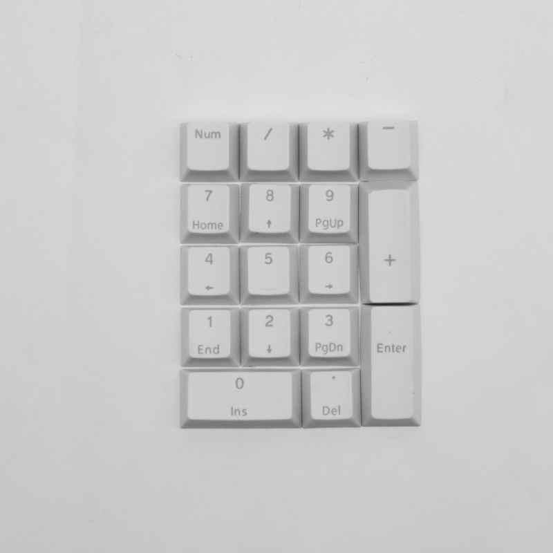 PBT mechanická sada keycaps pre klávesnicu, 42 kláves, priehľadné legendy pre osvetlenie, vyryté na hornej strane, určené pre F klávesy a numericko-smerový blok