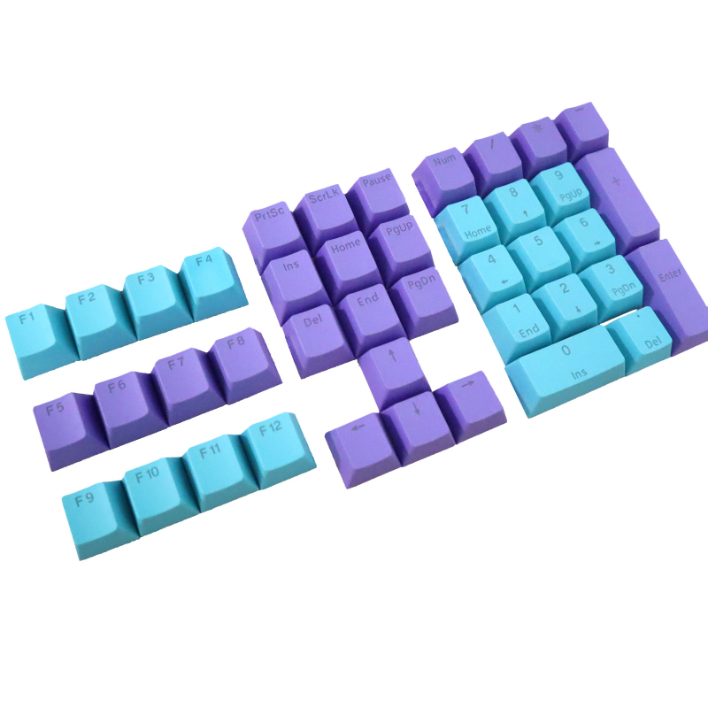 Set keycapov PBT pre mechanickú klávesnicu s priehľadnými gravírovanými znakmi pre F klávesy, numerickú oblasť a šípky, 42 kláves, káblové pripojenie, vodotesný