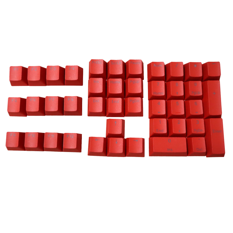Set keycapov PBT pre mechanickú klávesnicu s priehľadnými gravírovanými znakmi pre F klávesy, numerickú oblasť a šípky, 42 kláves, káblové pripojenie, vodotesný