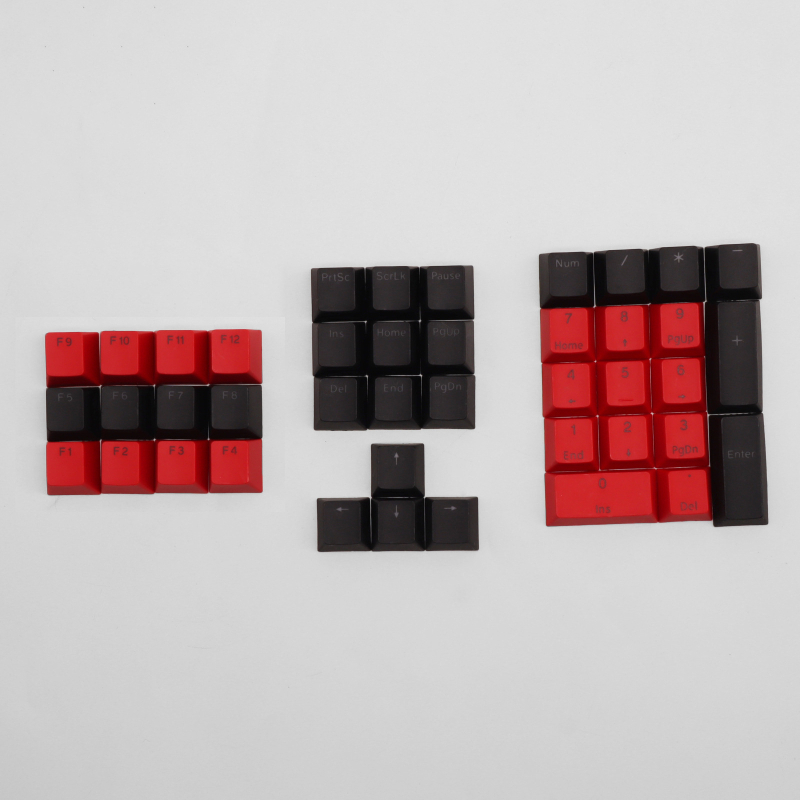 Set keycapov PBT pre mechanickú klávesnicu s priehľadnými gravírovanými znakmi pre F klávesy, numerickú oblasť a šípky, 42 kláves, káblové pripojenie, vodotesný
