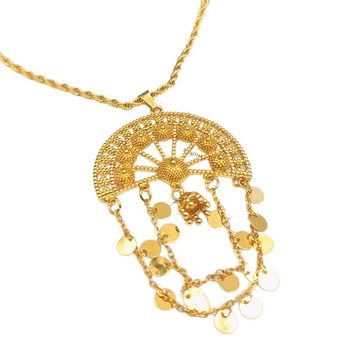 Set bijuterii colier și cercei placate cu aur, inimă, din cupru, lanț în formă de O, electroplacare, 41 g