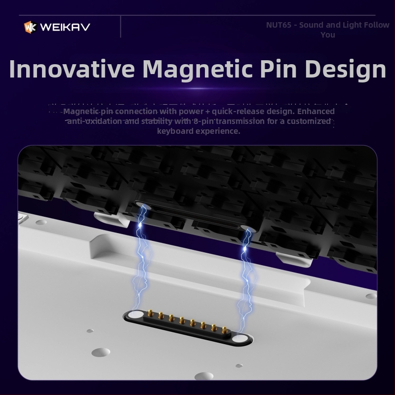 Weikav Nut65 Kolm-režiimi alumiiniumist mehhaaniline klaviatuur gasket-struktuuri komplekt | kuni 87 klaviatuuri, RGB taustvalgustus, juhtmega ühendus, 1,5 m kaabel
