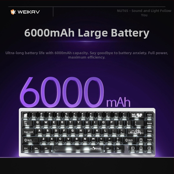 Weikav Nut65 trojmódová mechanická klávesnica z hliníkovej zliatiny so štruktúrou gasket, káblové pripojenie, RGB podsvietenie, až 87 kláves