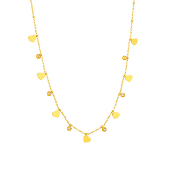 Set nakita s ljubavnim srcem od titan čelika – ogrlica, narukvica i naušnice, box chain, 11 g