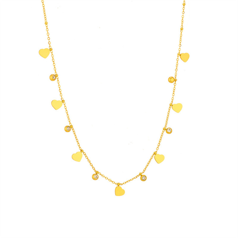 Set nakita s ljubavnim srcem od titan čelika – ogrlica, narukvica i naušnice, box chain, 11 g