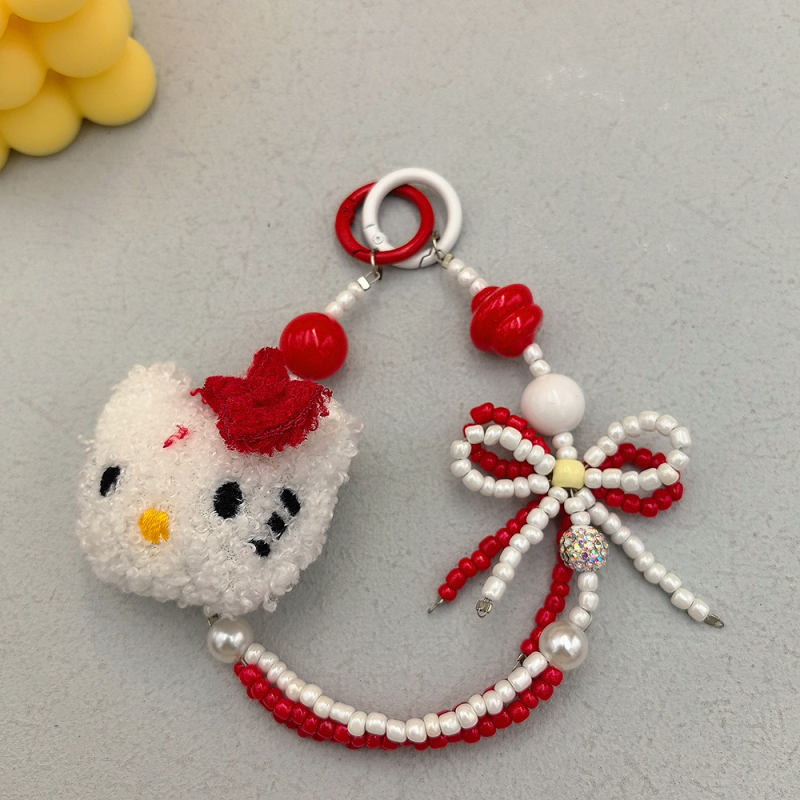 Plüüskaru telefoni kaelarihm — käsitöö, nailon köis, metallist klamber, unisex