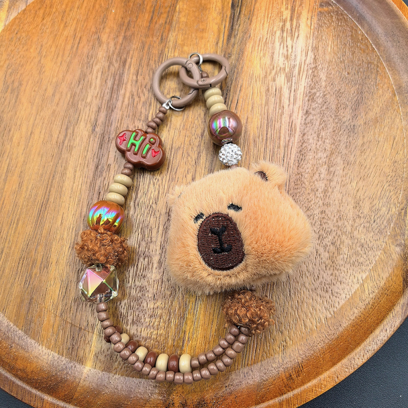 Λούτρινο αρκουδάκι με λουρί για το τηλέφωνο – Χειροποίητο, Νάιλον σχοινί, Μεταλλική αγκράφα, Unisex, Καρτούν κλειδοθήκη