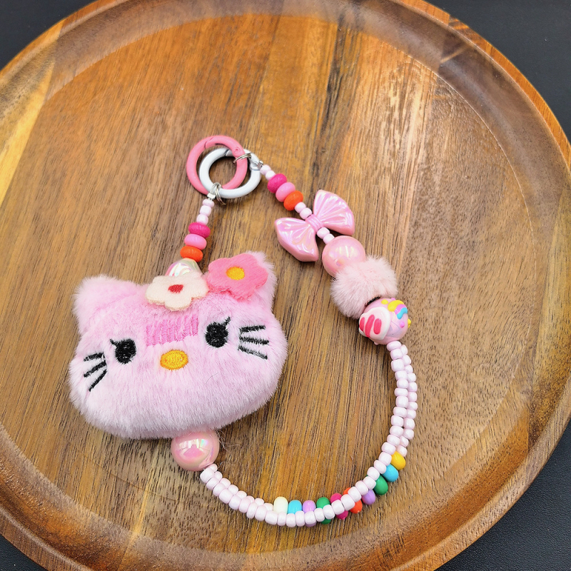 Λούτρινο αρκουδάκι με λουρί για το τηλέφωνο – Χειροποίητο, Νάιλον σχοινί, Μεταλλική αγκράφα, Unisex, Καρτούν κλειδοθήκη