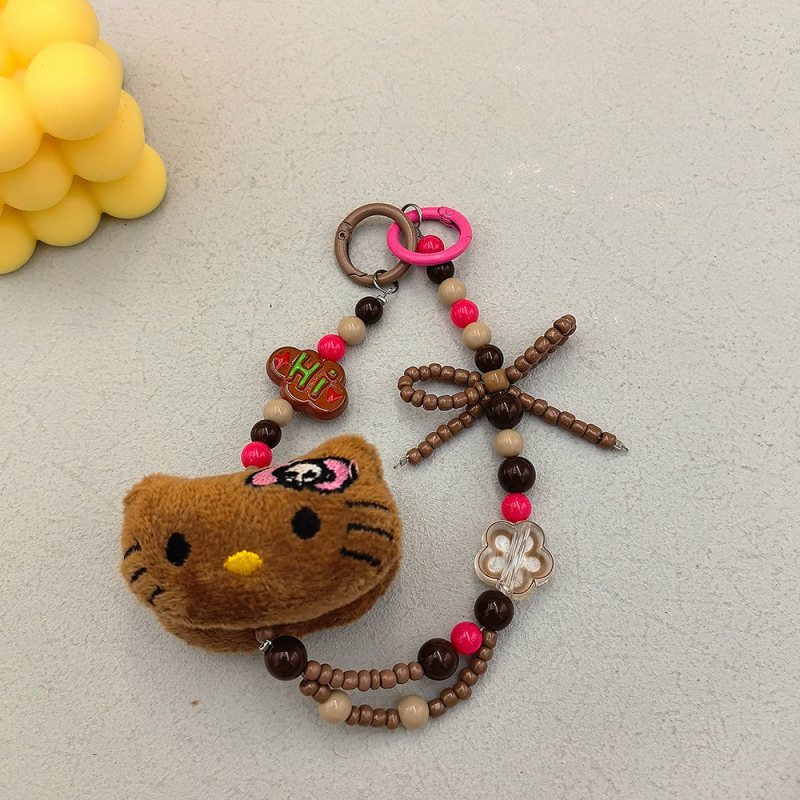 Λούτρινο αρκουδάκι με λουρί για το τηλέφωνο – Χειροποίητο, Νάιλον σχοινί, Μεταλλική αγκράφα, Unisex, Καρτούν κλειδοθήκη