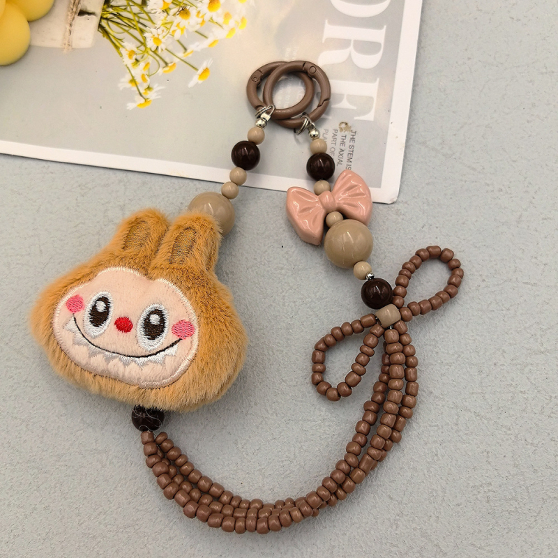 Λούτρινο αρκουδάκι με λουρί για το τηλέφωνο – Χειροποίητο, Νάιλον σχοινί, Μεταλλική αγκράφα, Unisex, Καρτούν κλειδοθήκη