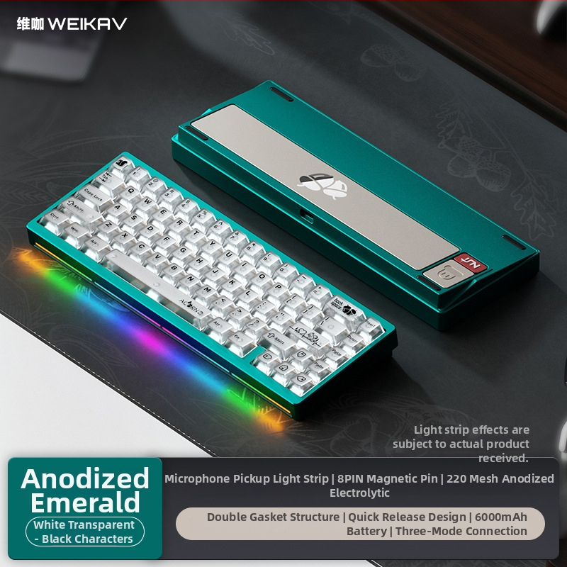 Nut65 μηχανικό πληκτρολόγιο με gasket δομή από αλουμίνιο – τριών λειτουργιών, RGB οπισθοφωτισμός, ενσύρματο, καλώδιο 1.5 m