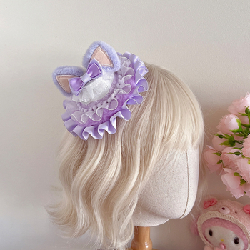 Клип за коса с ушички на зайче, детска форма, ръчна изработка, плат, клип Duckbill