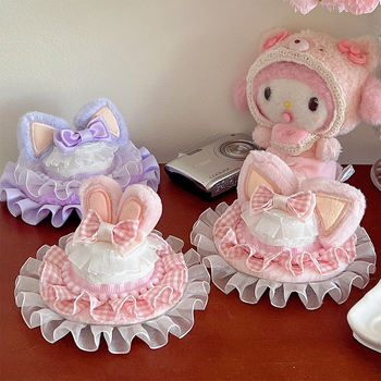 Клип за коса с ушички на зайче, детска форма, ръчна изработка, плат, клип Duckbill