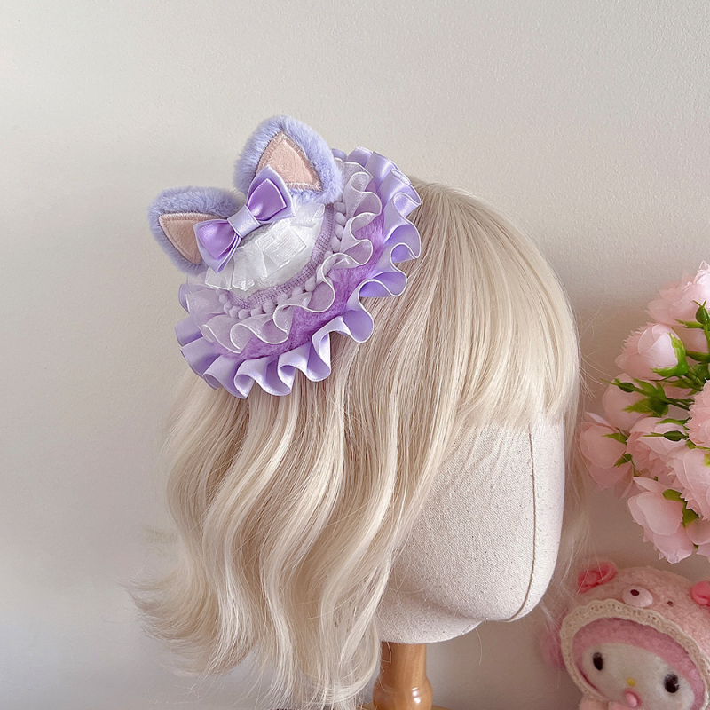 Клип за коса с ушички на зайче, детска форма, ръчна изработка, плат, клип Duckbill