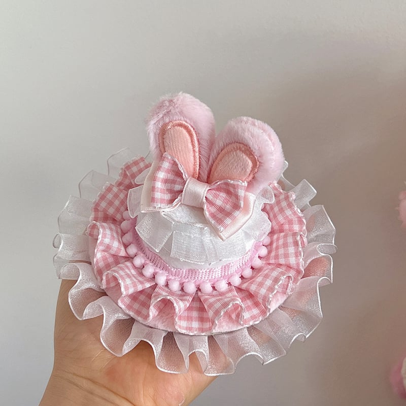 Клип за коса с ушички на зайче, детска форма, ръчна изработка, плат, клип Duckbill