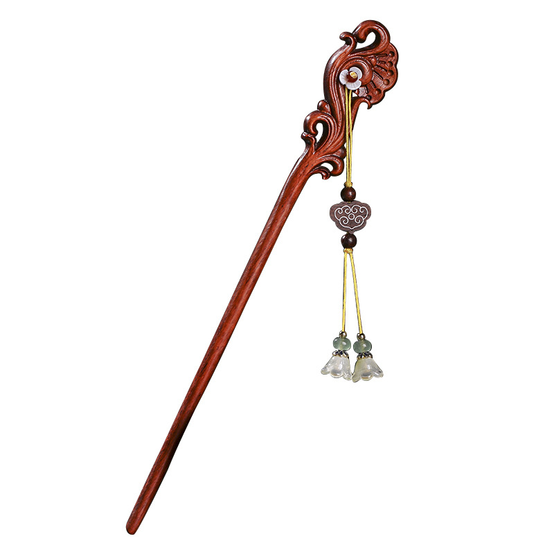 Hajtć za kosu od palisandra, retro stil; Materijal: Lobular red sandalwood; SKU: 6234750; Katalog: Ljeto 2021