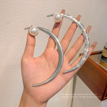 Igla za kosu u obliku mjeseca, etnički stil, metal, elektro platiniranje, Yixi