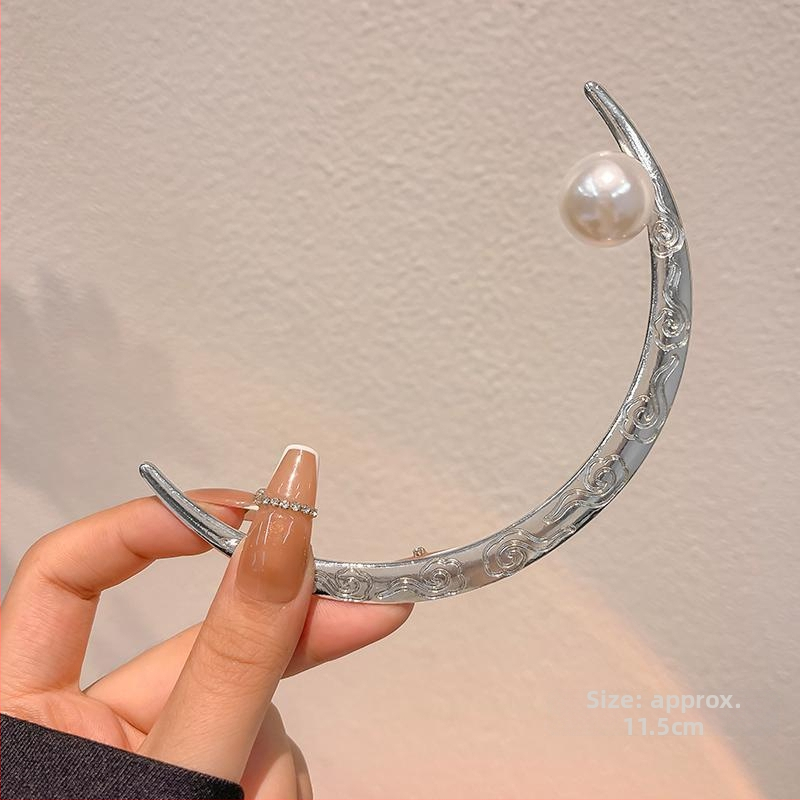 Igla za kosu u obliku mjeseca, etnički stil, metal, elektro platiniranje, Yixi