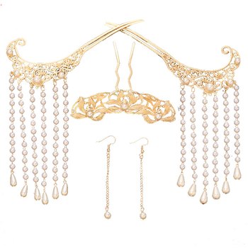 Muinasjuttidest inspireeritud peaehete komplekt, millel on kulmupendli ja tupsud; Materjal: sulam koos hõbeda või kulla kattega; Väljalaskmise hooaeg: 2025 suvi