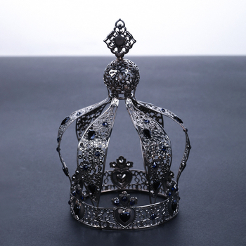 Kruna – Europska retro metalna kruna, ženski headwear za vjenčanja i proslave (Materijal: metal; Stil: Retro, Ženski; Obrada: Elektro kromiranje; Podrijetlo: Jinhua)