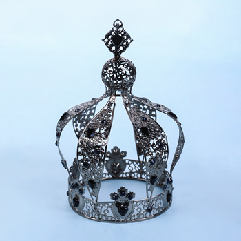 Kruna – Europska retro metalna kruna, ženski headwear za vjenčanja i proslave (Materijal: metal; Stil: Retro, Ženski; Obrada: Elektro kromiranje; Podrijetlo: Jinhua)