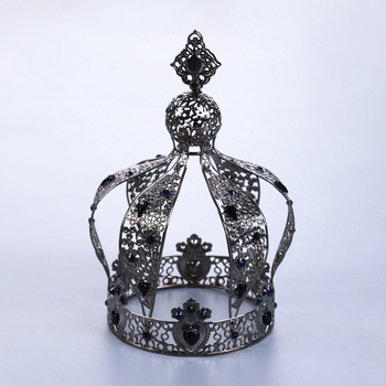 Kruna – Europska retro metalna kruna, ženski headwear za vjenčanja i proslave (Materijal: metal; Stil: Retro, Ženski; Obrada: Elektro kromiranje; Podrijetlo: Jinhua)