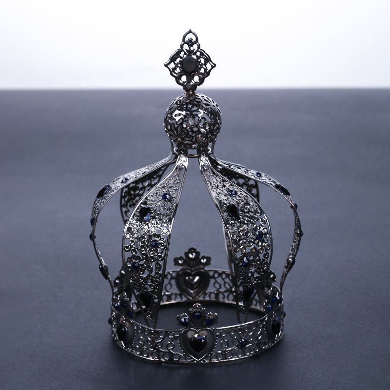 Kruna – Europska retro metalna kruna, ženski headwear za vjenčanja i proslave (Materijal: metal; Stil: Retro, Ženski; Obrada: Elektro kromiranje; Podrijetlo: Jinhua)