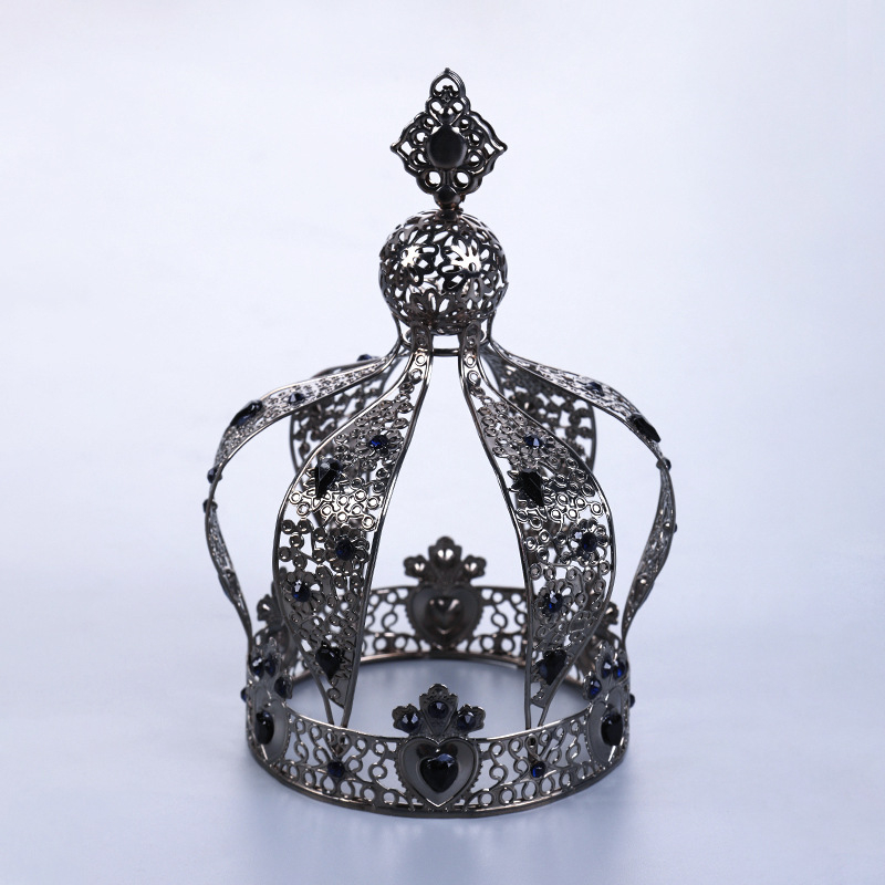 Kruna – Europska retro metalna kruna, ženski headwear za vjenčanja i proslave (Materijal: metal; Stil: Retro, Ženski; Obrada: Elektro kromiranje; Podrijetlo: Jinhua)