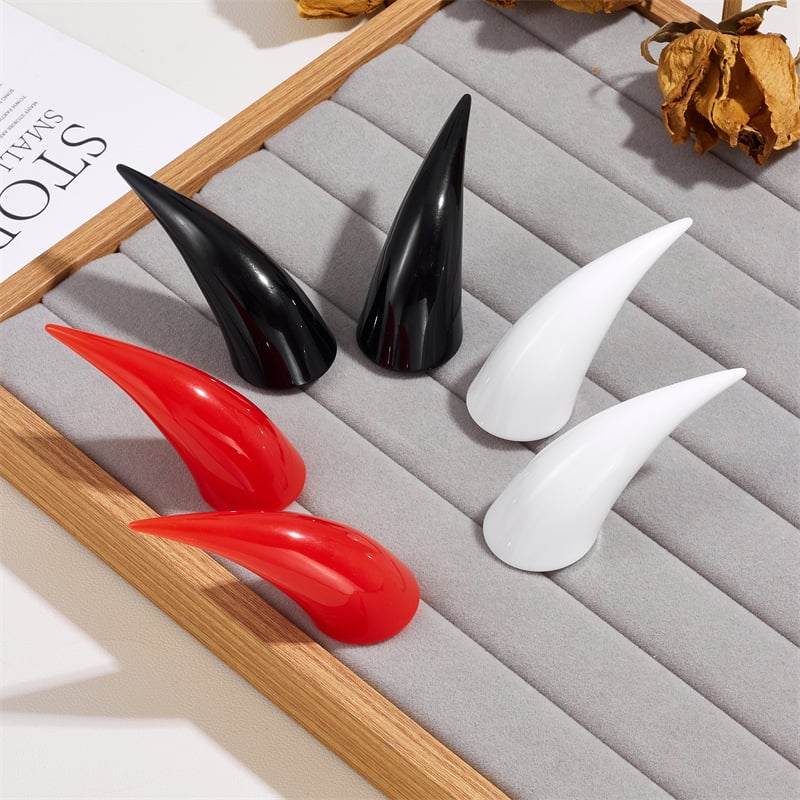 Аксесоар за коса с клип с рог, пластмаса/смола, геометричен дизайн, стил Готик Лолита, подходящ за деца