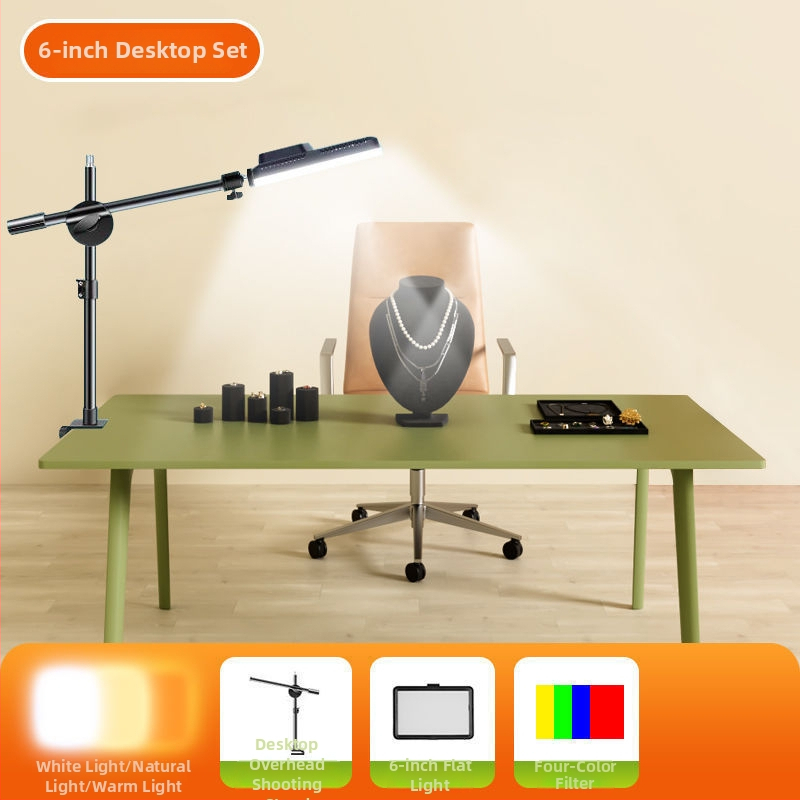 LED papildomoji šviesa juvelyrinei fotografijai - staliniam naudojimui, trys šviesos temperatūros, mažiau nei 10W