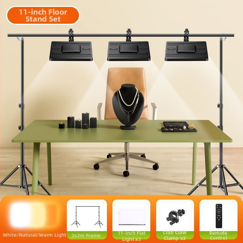 LED papildomoji šviesa juvelyrinei fotografijai - staliniam naudojimui, trys šviesos temperatūros, mažiau nei 10W