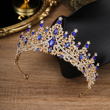 Vjenčana tiara od legure, čistoća K9, moderan ženski stil, elektroplatirani premaz, bijeli kristali