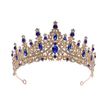 Vjenčana tiara od legure, čistoća K9, moderan ženski stil, elektroplatirani premaz, bijeli kristali