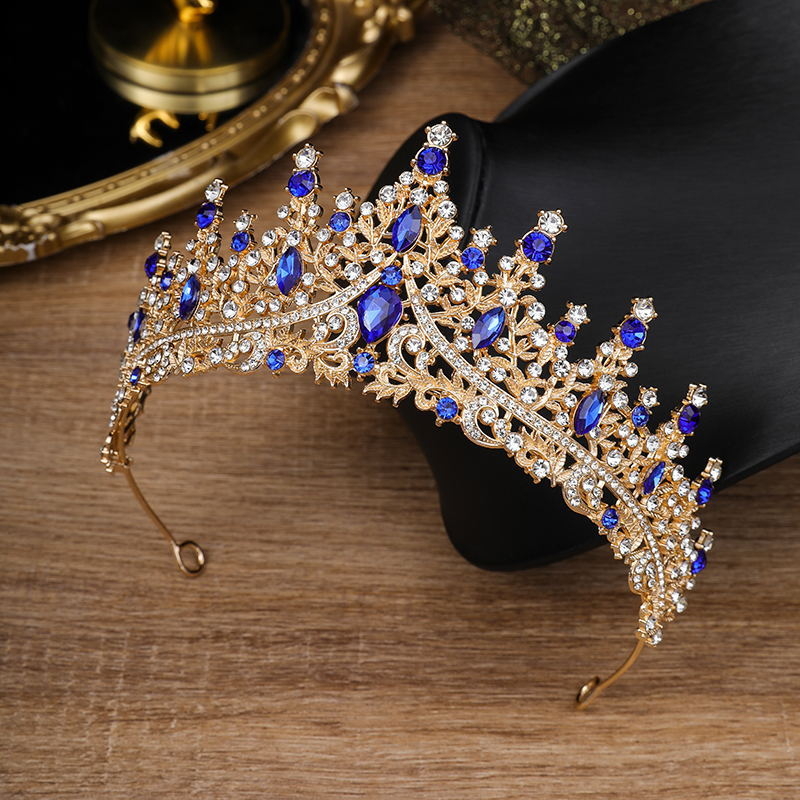 Vjenčana tiara od legure, čistoća K9, moderan ženski stil, elektroplatirani premaz, bijeli kristali