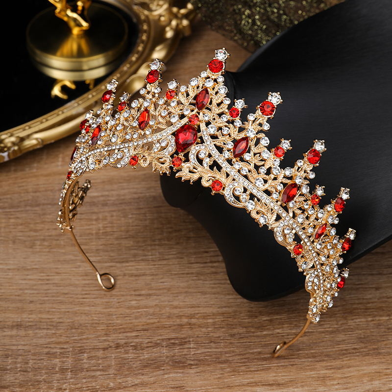 Vjenčana tiara od legure, čistoća K9, moderan ženski stil, elektroplatirani premaz, bijeli kristali