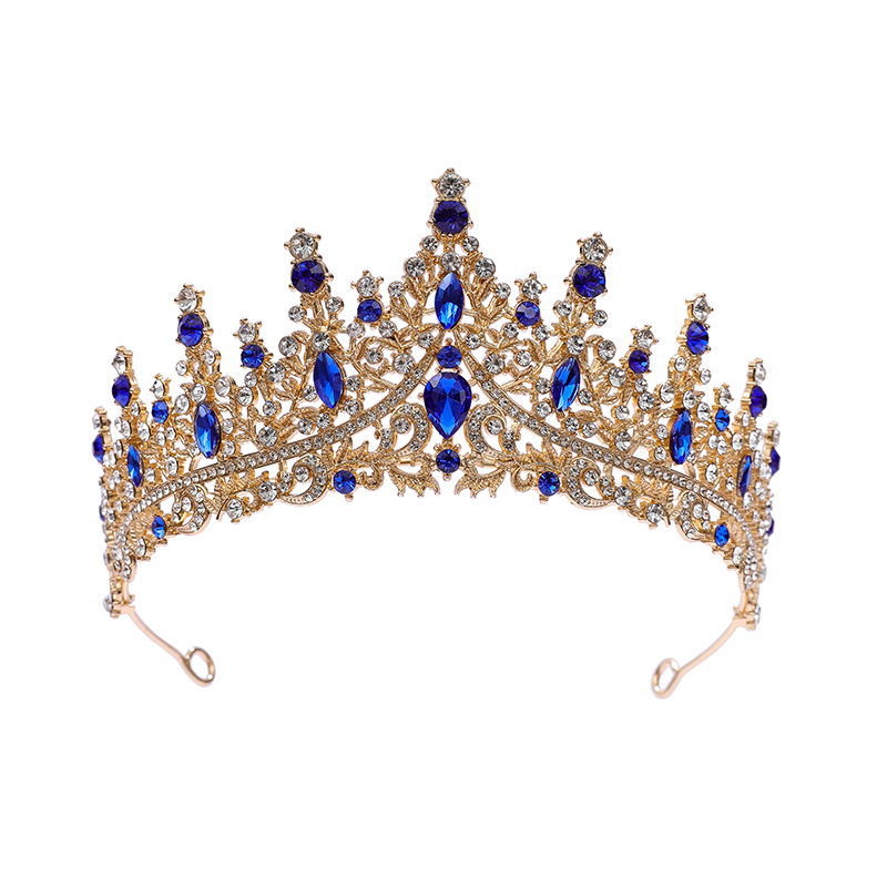 Vjenčana tiara od legure, čistoća K9, moderan ženski stil, elektroplatirani premaz, bijeli kristali