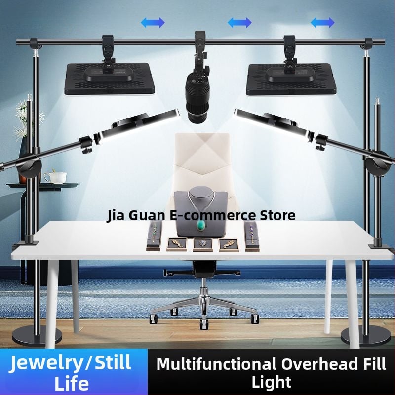 LED dopĺňajúce svetlo na šperky pre živé vysielanie a stolové still-life fotografovanie — tri teploty farieb, teplé svetlo 2700–3500K, pod 10W